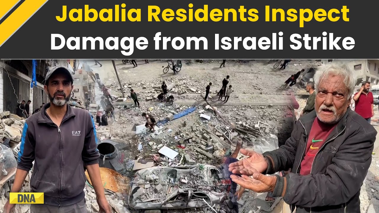 Israel Hamas War: Palestinians in Gaza's Jabalia Survey Destruction After Israeli Airstrike