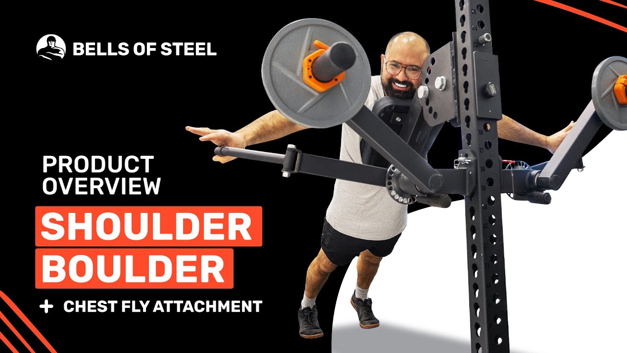 Build boulder shoulders and poppin pecs with the Shoulder Boulder + Chest Fly from Bells of Steel
