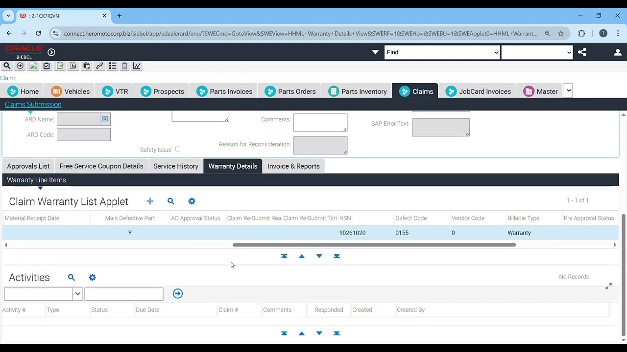 Part 2 warranty process in hero dms hero connect #work