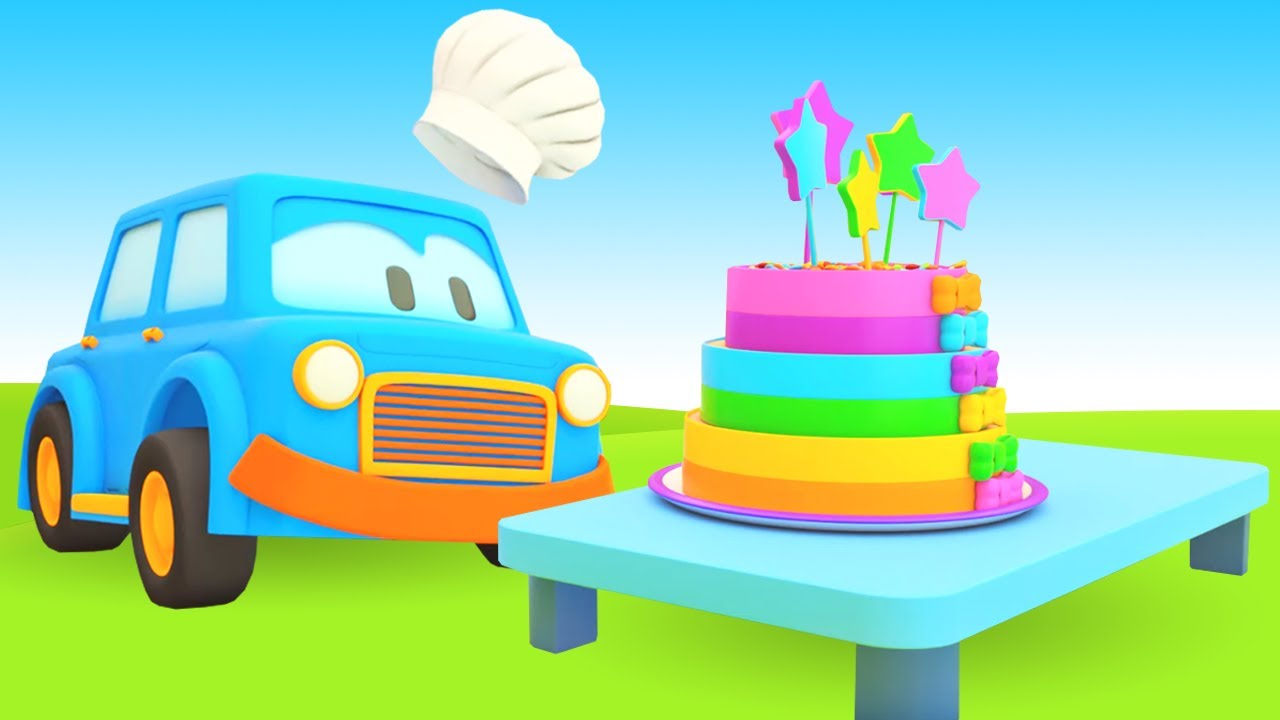 A festa de aniversário dos carros inteligentes. Desenhos animados em português