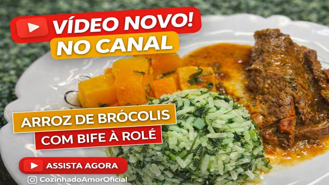 Arroz de Brócolis com Bife à Rolê | Jantar Caseiro Feito com Amor