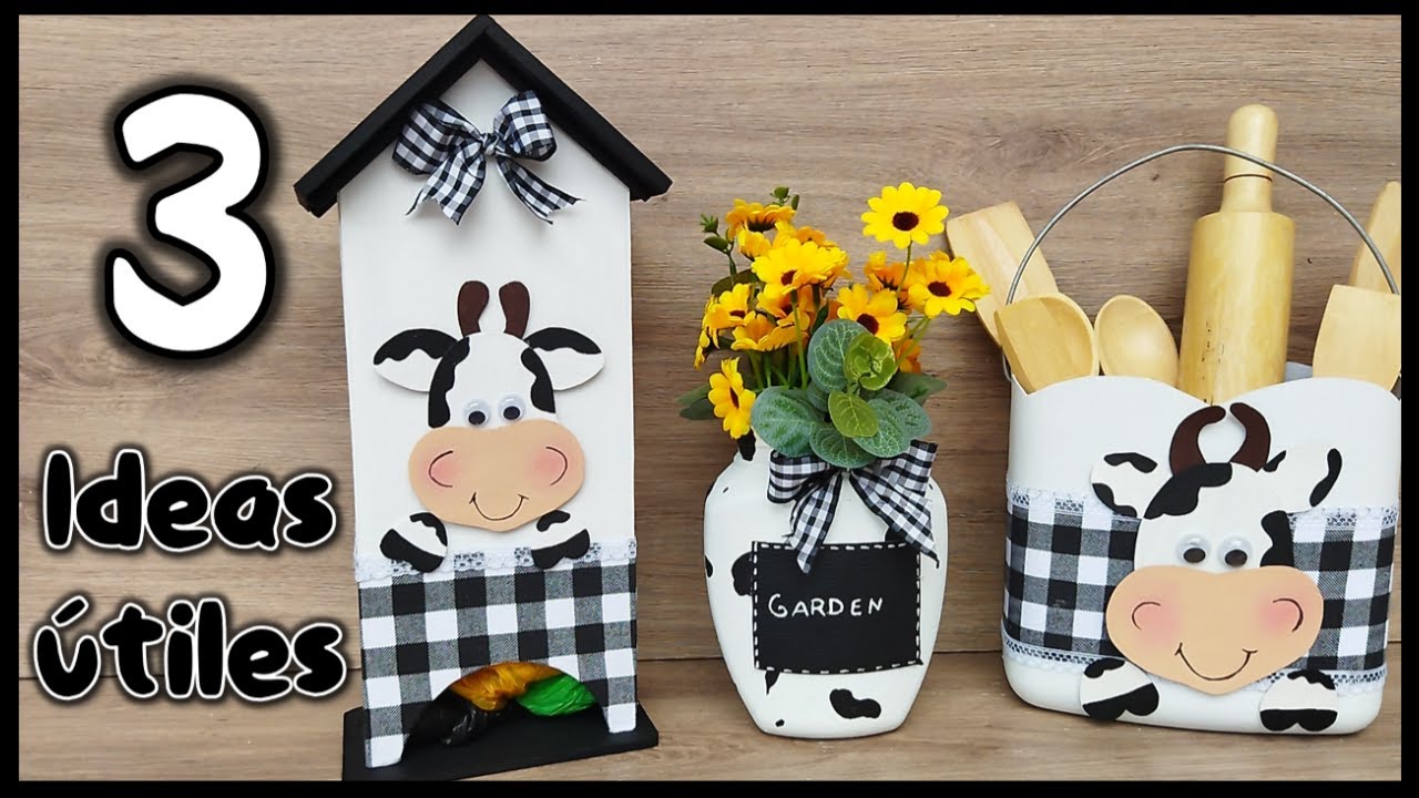 3 LINDAS Y ÚTILES MANUALIDADES - Como hacer organizadores con reciclaje - Crafts for the kitchen