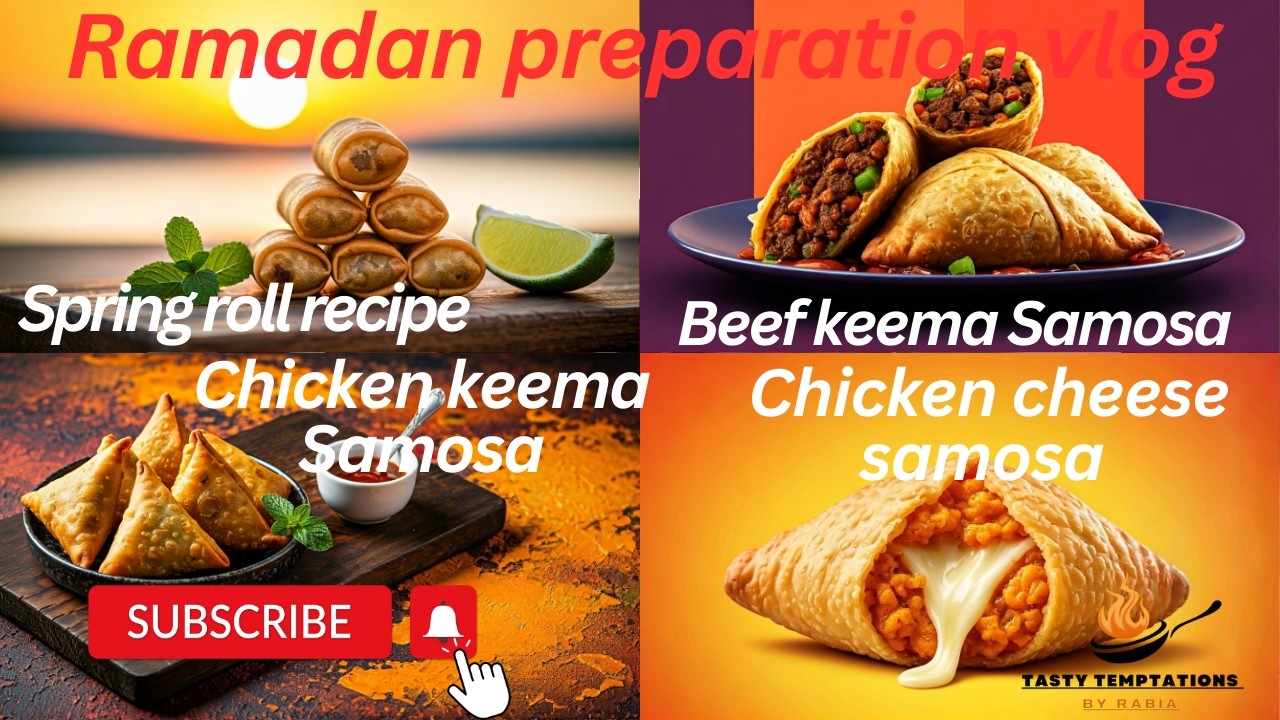 Ramadan preparation vlog part 3 |3type of samosa and spring roll recipe |TastyTemptationbyrabia