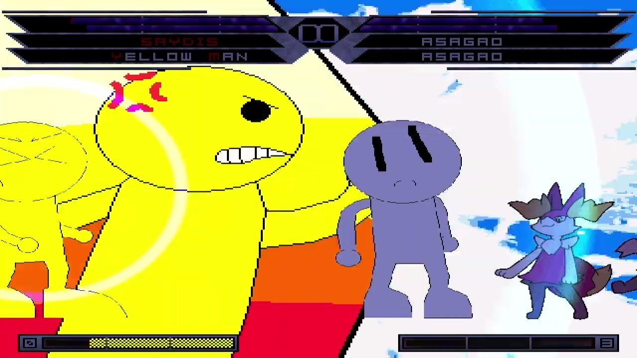 KOF MUGEN Tag Team Saydis & retareded yellow man vs asagao by dlrowdog 2X (RM)