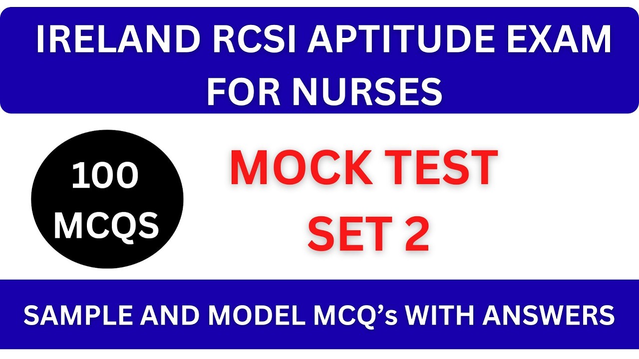 MOCK TEST - 100 MCQS - SET 2 | IRELAND RCSI APTITUDE EXAM  | SAMPLE  MCQS