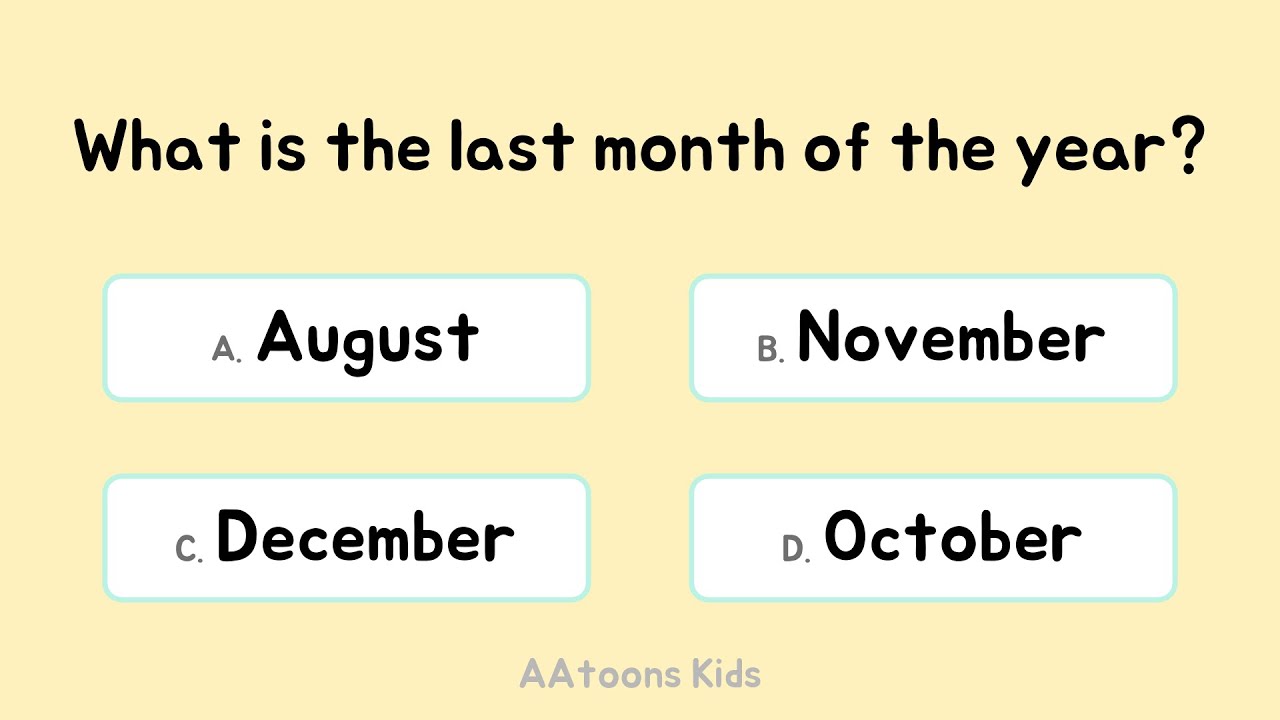 Months of the Year Quiz for Kids | Quiz Time