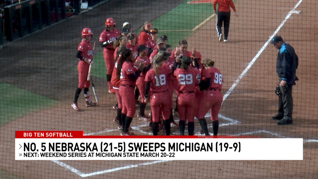 Nebraska Softball Sweeps Michigan in Big Ten Opening Series