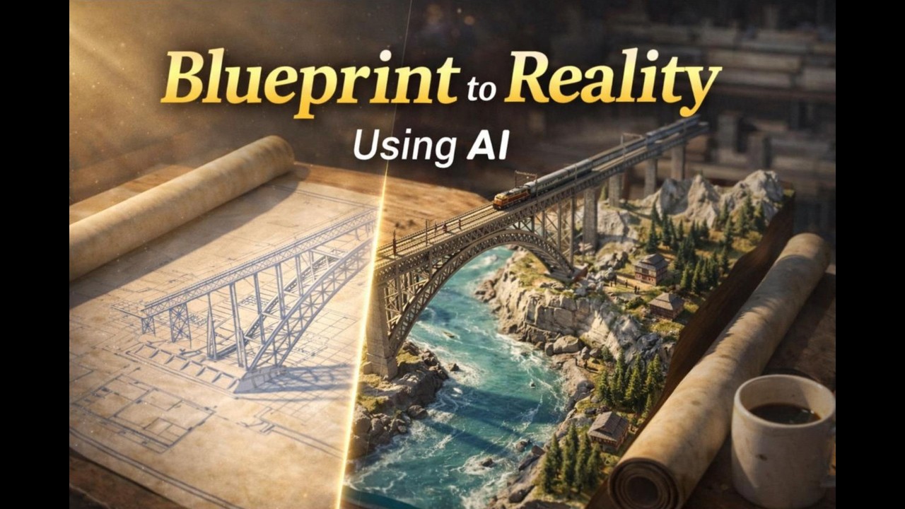 Blueprint to Reality in 30 Seconds! | Chenab River Bridge | Miniature Diorama | Prompt template
