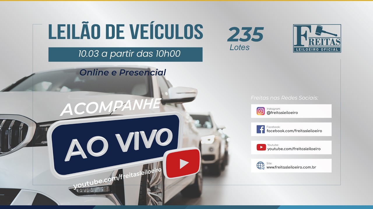 AO VIVO - Leilão Online de Veículos - Freitas Leiloeiro  10/03/2026