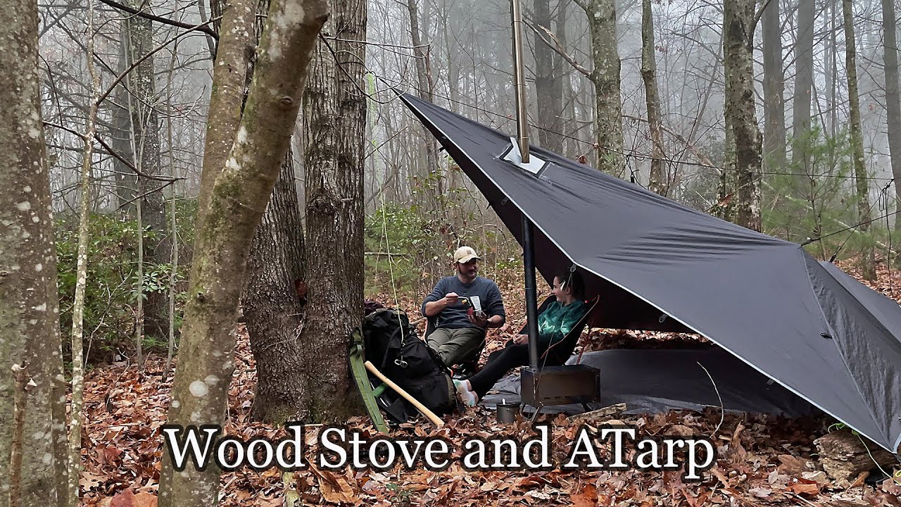 TARP CAMPING WITH A WOOD STOVE | IN THE CLOUDS WITH NO TENT