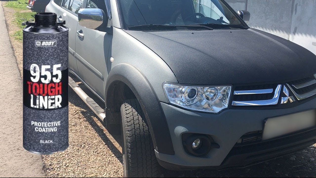 Покраска Pajero 4 sport в 955 ToughLiner. Покраска тафлайнер. Покраска Раптор.
