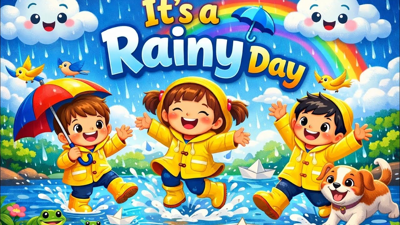 Сегодня дождливый день ☔ | Веселая детская песенка и стишок