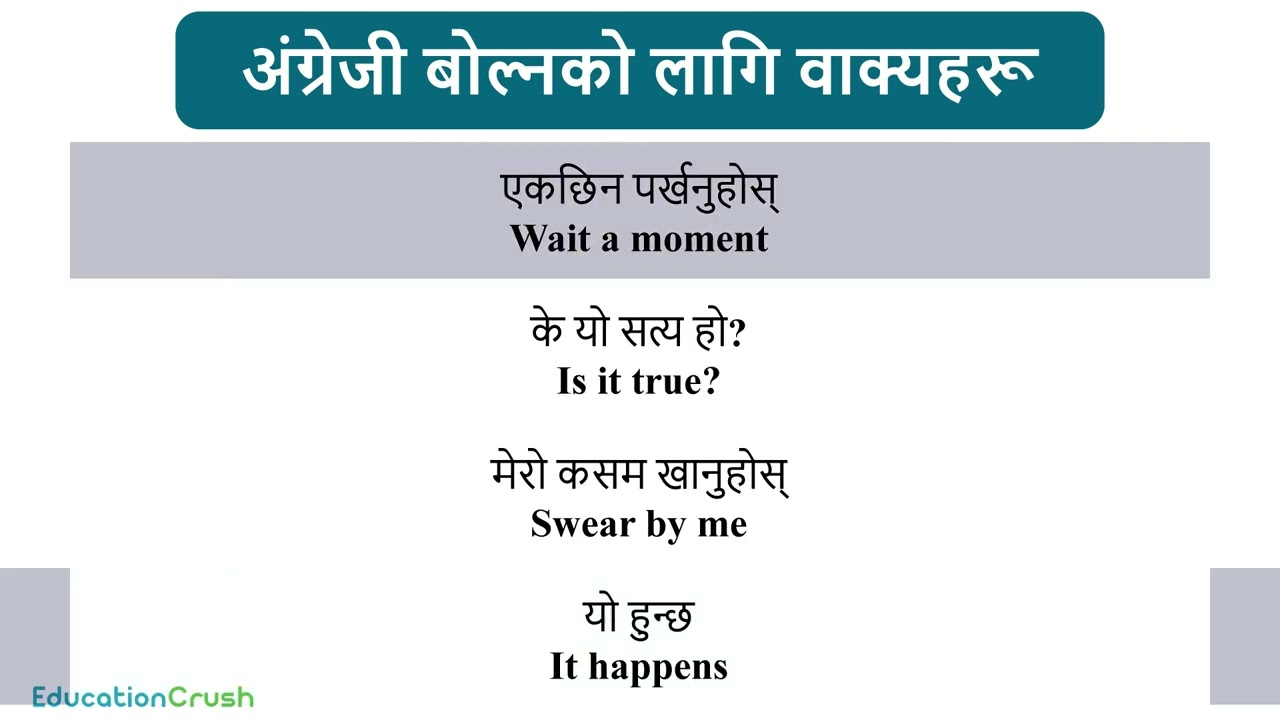 दिनदिनै बोल्नुपर्ने अंग्रेजी यसरी basic बाट सिक्नुहोस /How to learn English Language /Conversations