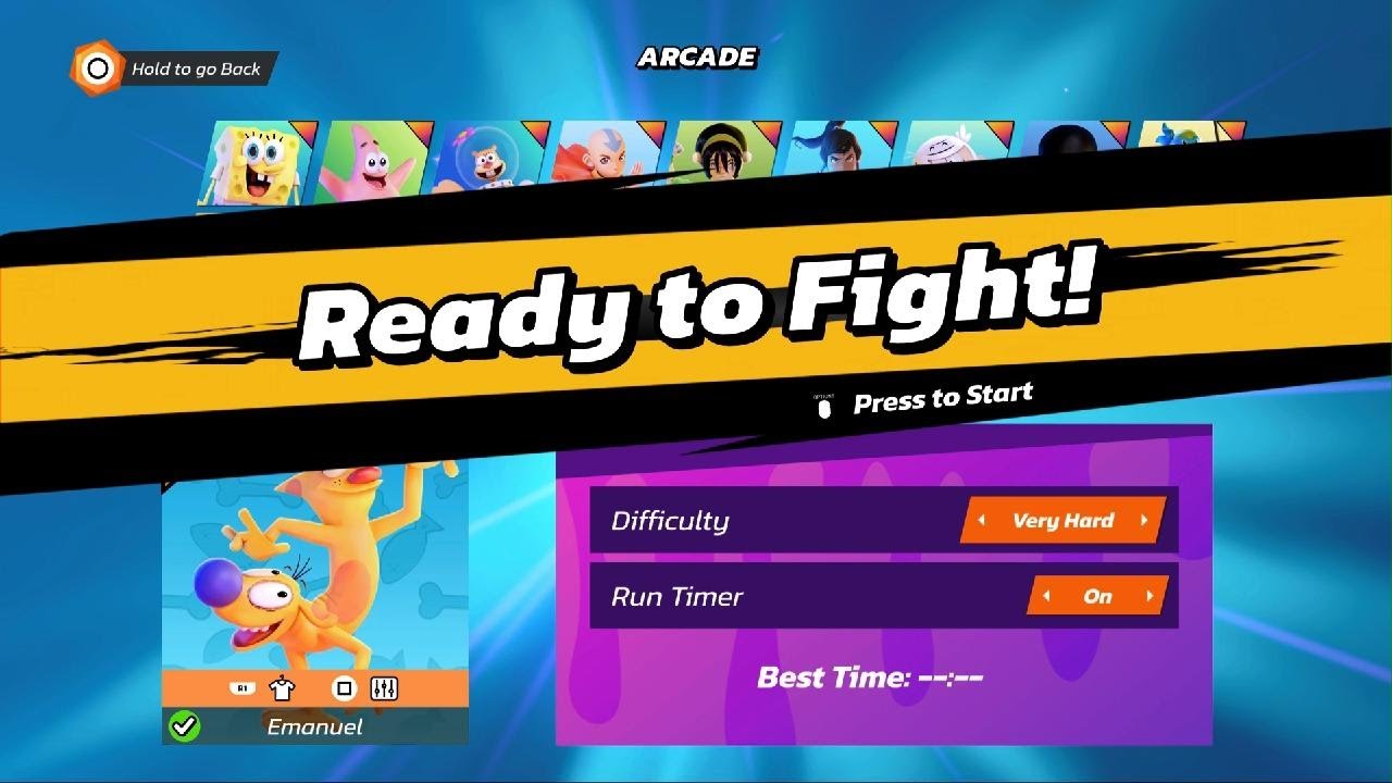 Arcade No Retrys Very Hard: CatDog Nickelodeon All-Star Brawl