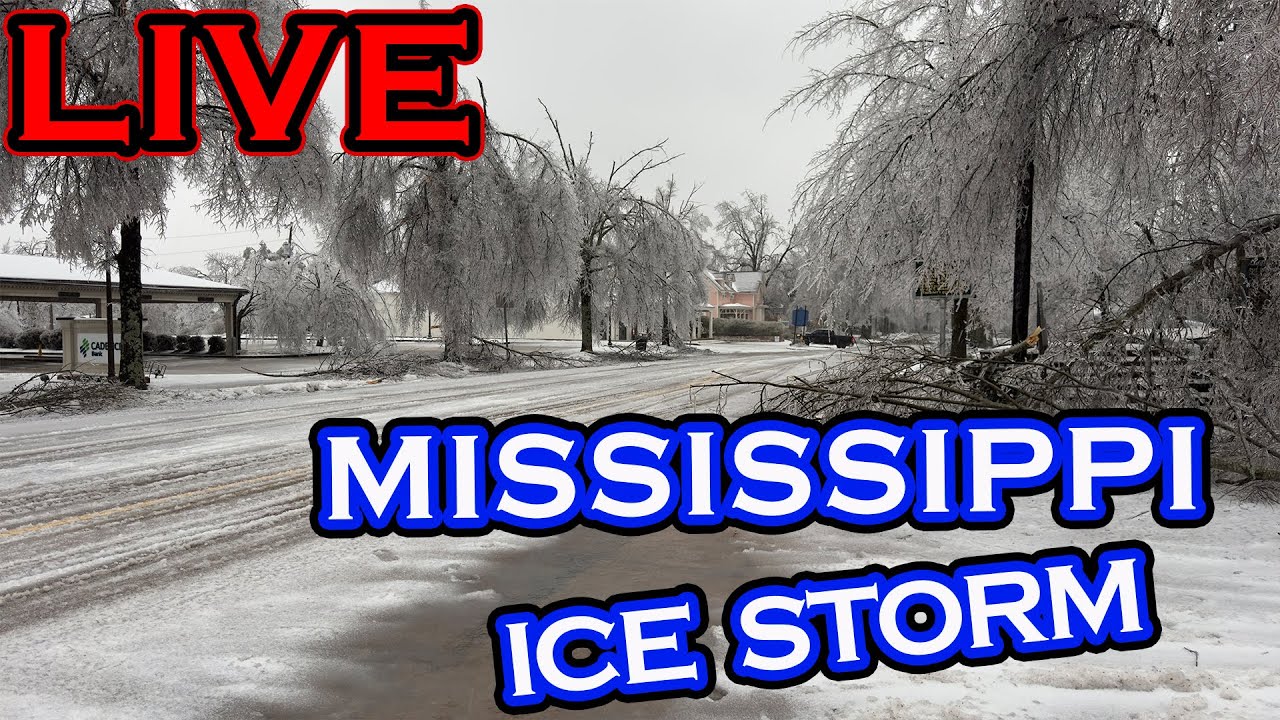 🔴LIVE | Driving in Historic Mississippi Ice Storm | STORM CHASER