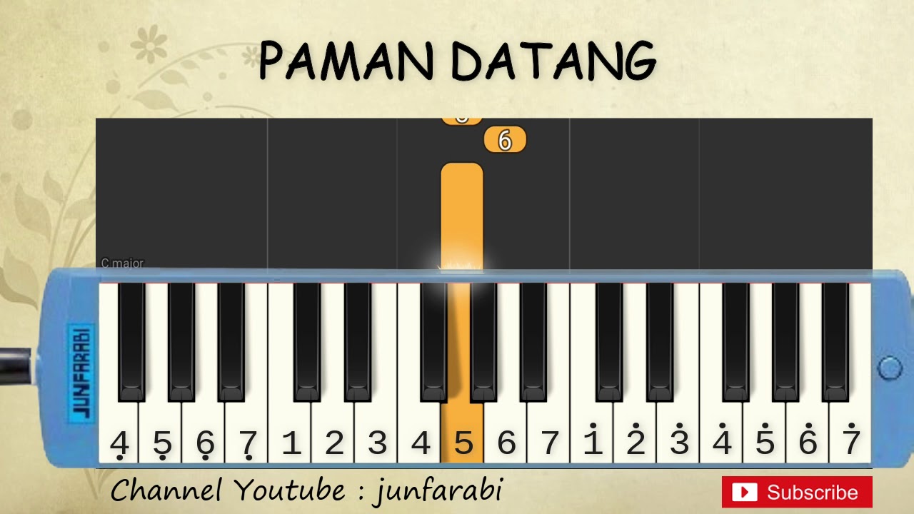 not pianika kemarin paman datang - tutorial belajar pianika lagu anak - not angka