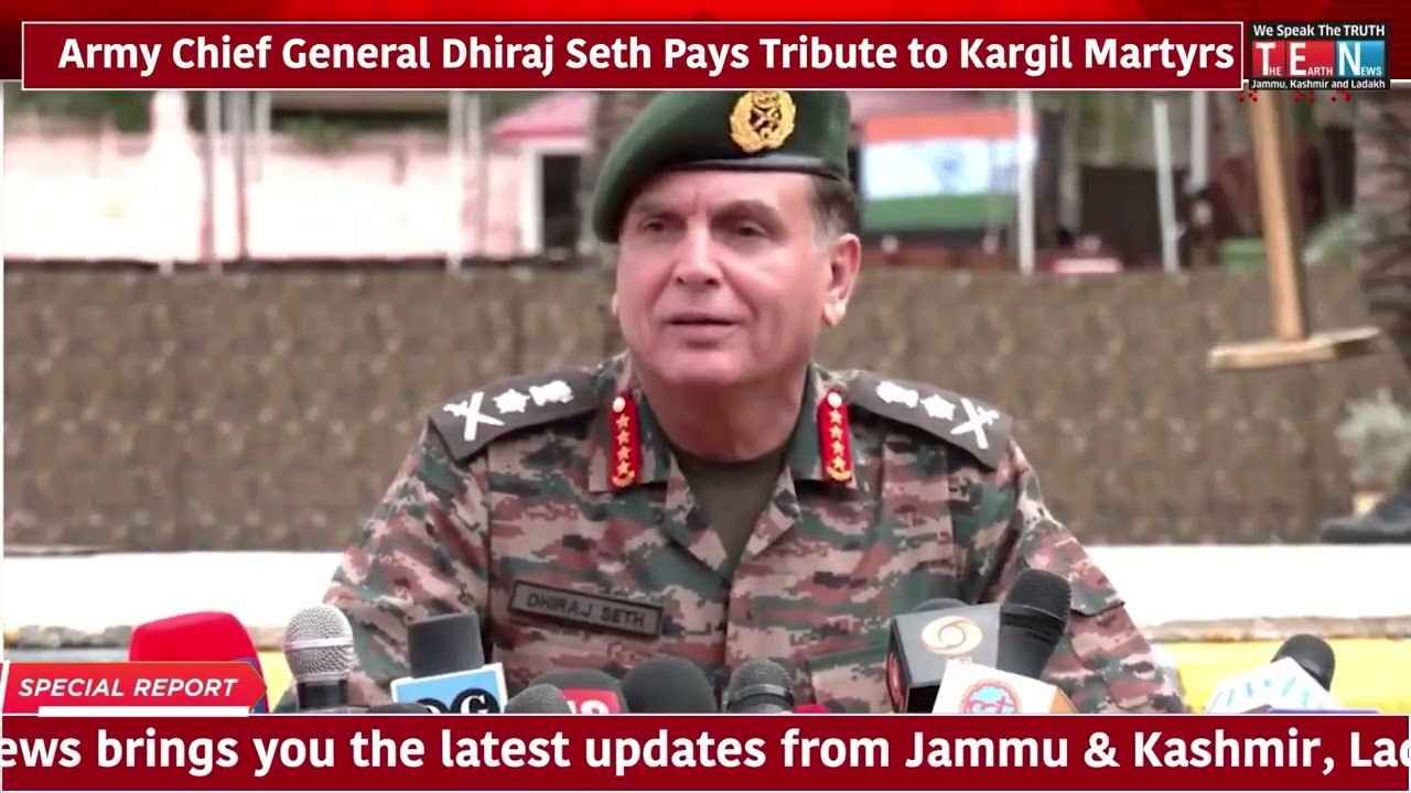 Army Chief General Dhiraj Seth Pays Tribute to Kargil Martyrs, Salutes Their Families at Drass