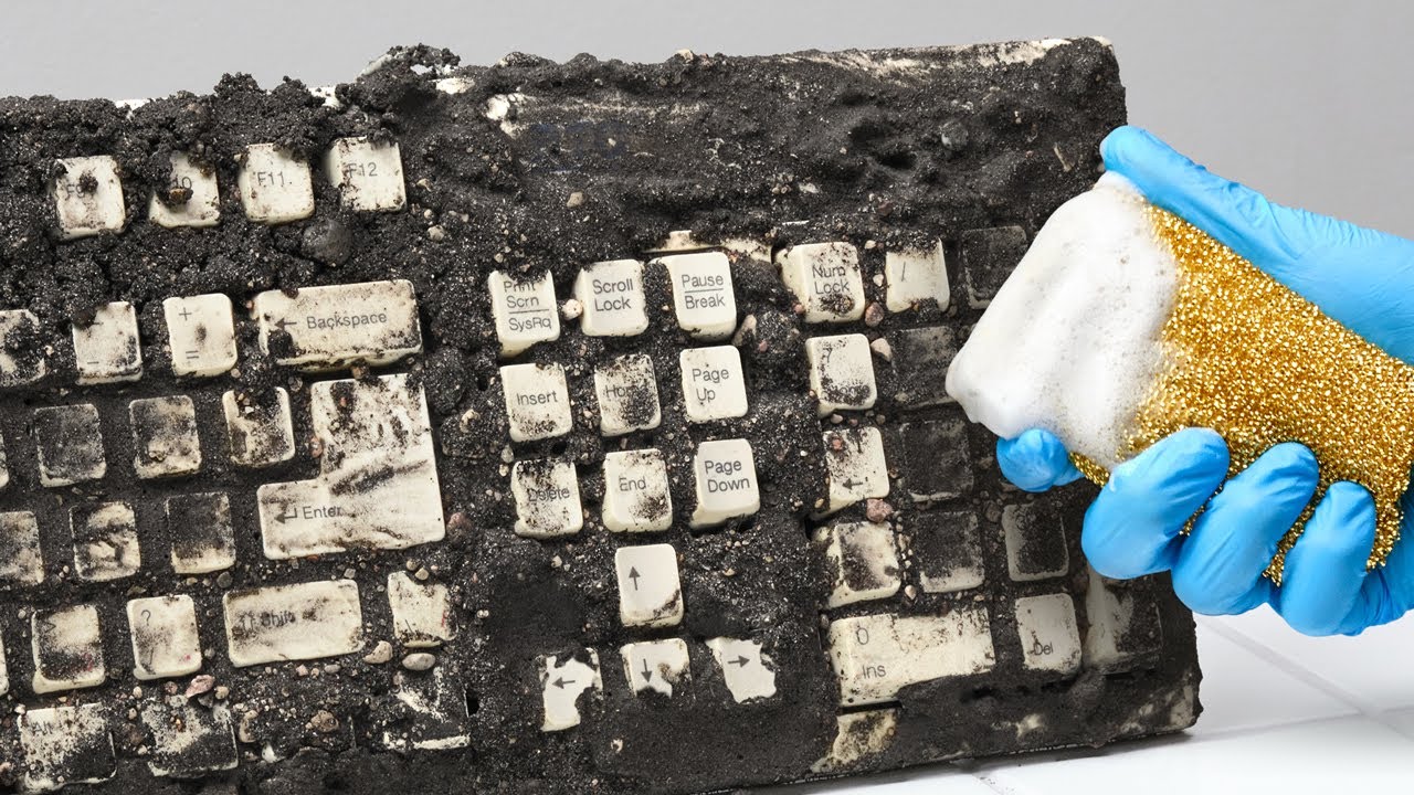 Satisfying Cleaning a Dirty Keyboard. ASMR