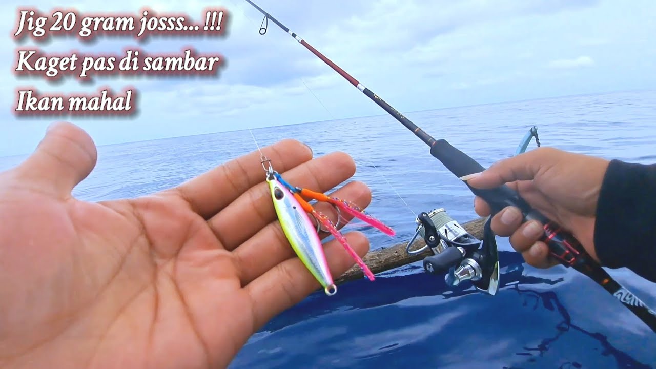 Jig 20 gram josss...!!! Bikin kaget sambaran ikan ini || light jigging slow