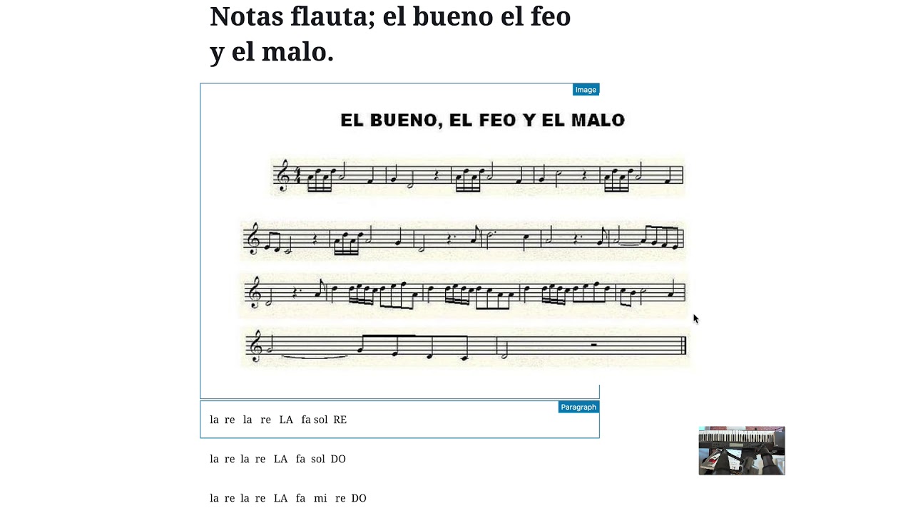 Notas flauta , el bueno el feo y el malo