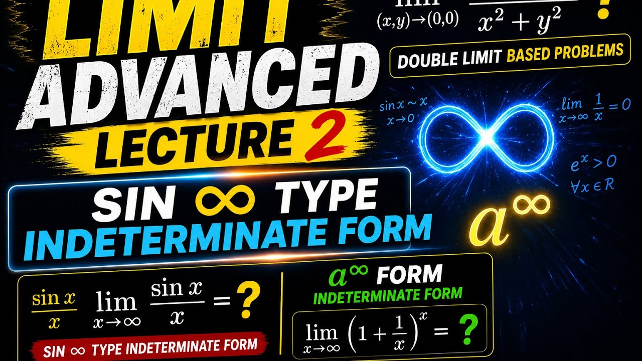 Limit Advanced Lecture 2 | Double Limit Problems | sin(infinity) form | a^infinity form