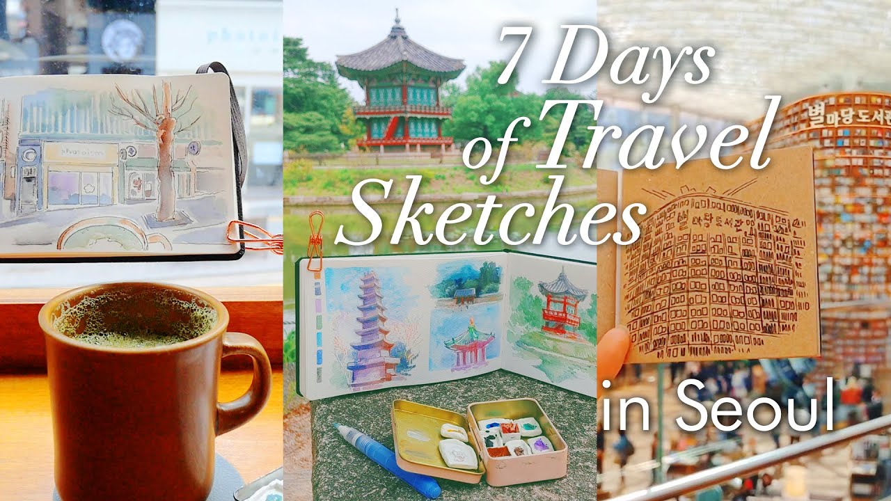 Getting into Travel Sketching: My sketchbooks, palette, and lessons learned... 🎨 Seoul Art Vlog