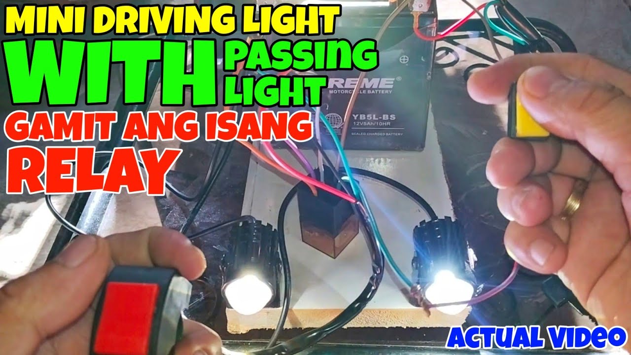 PAANO MAG INSTALL NG MINI DRIVING LIGHT WITH PASSING LIGHT GAMIT ANG ISANG RELAY