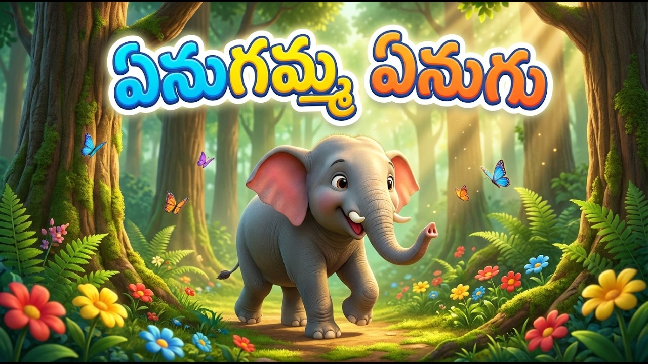 Enugamma Enugu | ఏనుగమ్మ ఏనుగు | Telugu Rhymes for Children | Telugu Nursery Rhymes | ⁨@CucKooPaata⁩