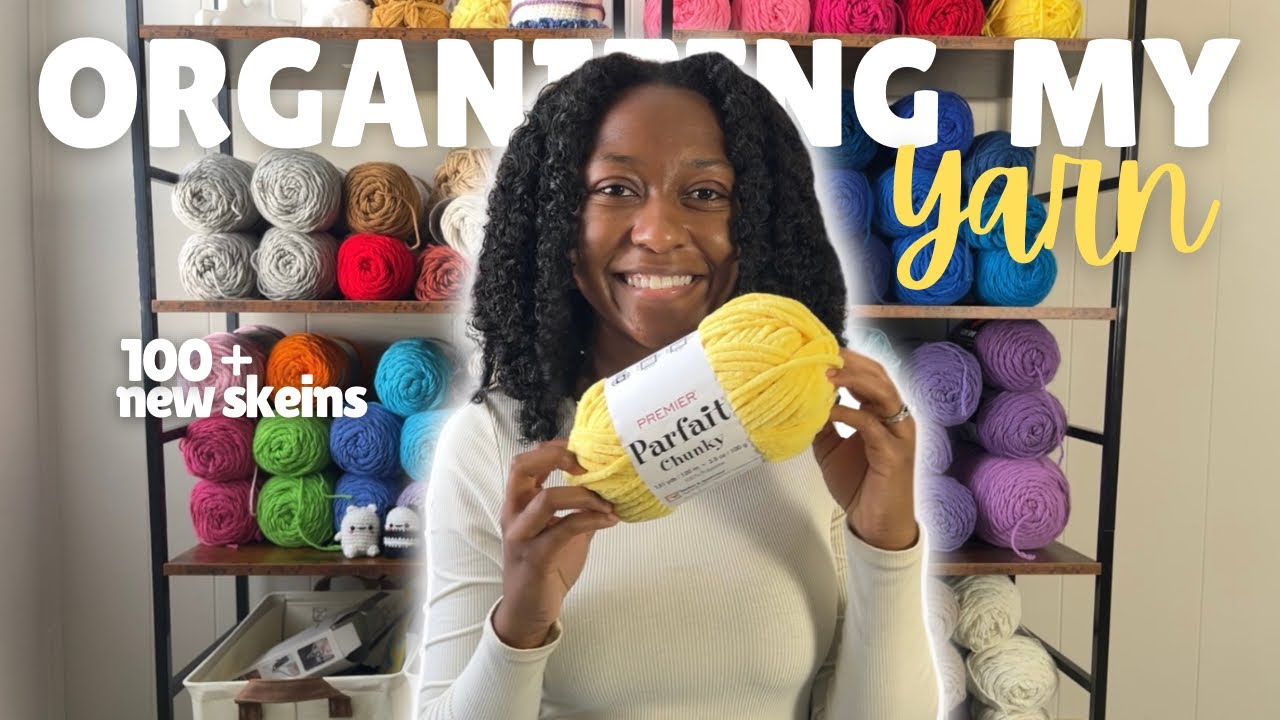 Crochet Vlog | organizing new yarn, supplies haul + studio tour