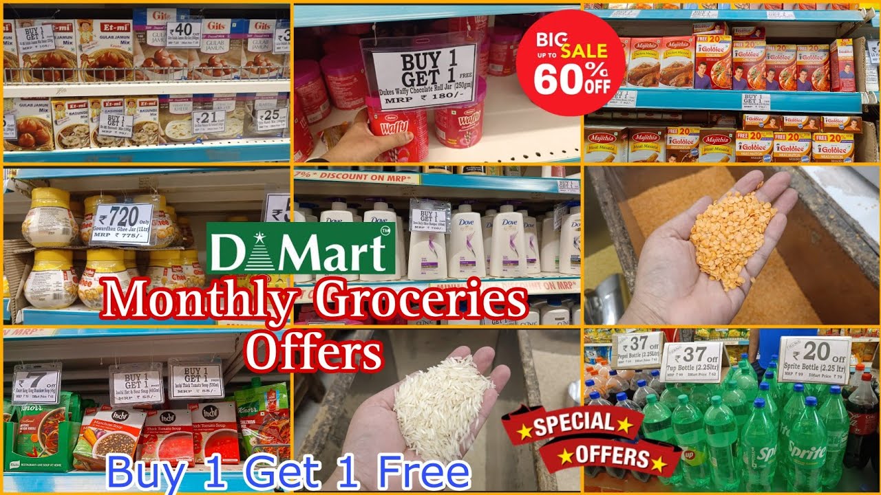 D'mart Offers on Groceries & Daily Essentials | D'mart Monthly Groceries Shopping | Buy 1 Get 1 Free
