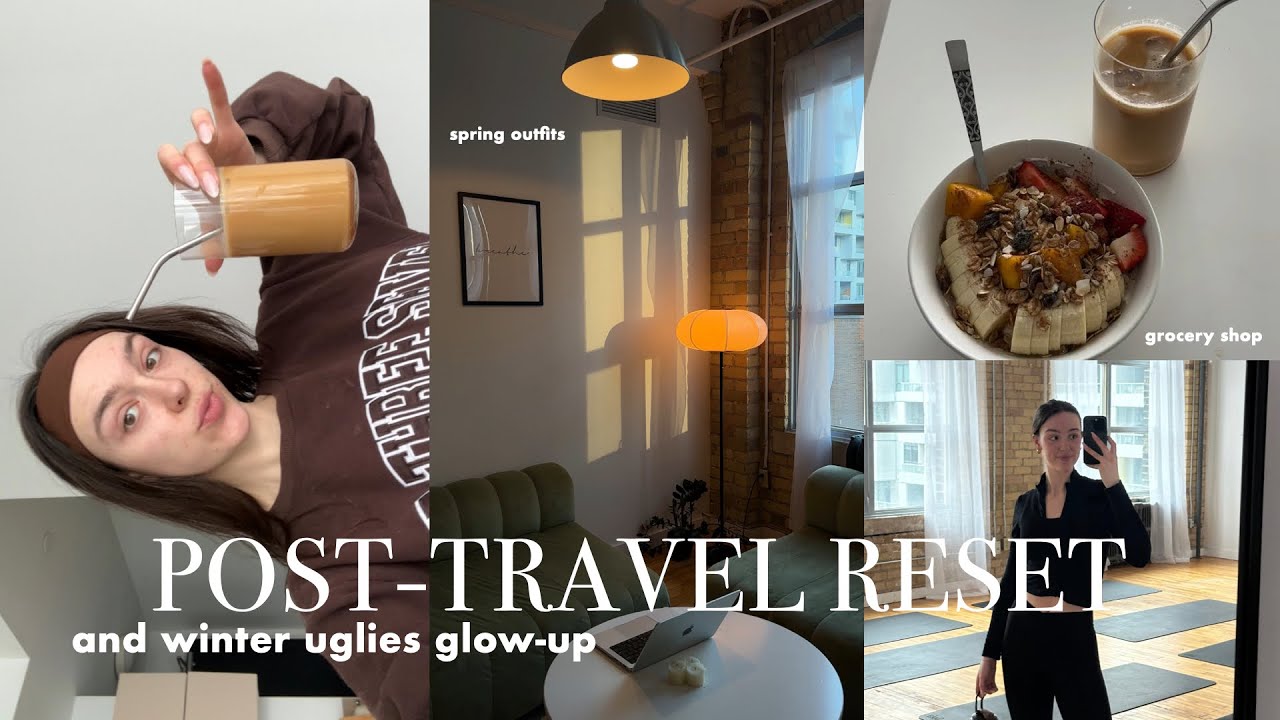 Post-travel reset & winter uglies glow up | grocery haul, hair cut, closet clean out