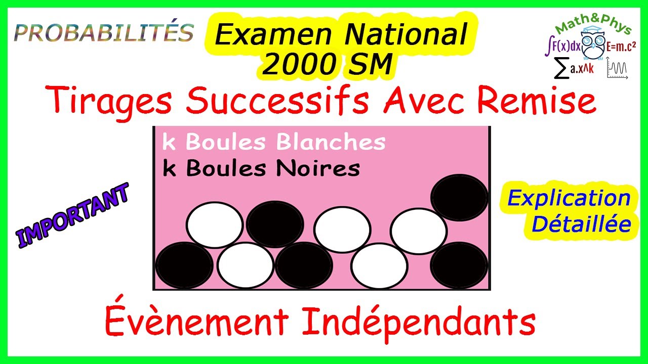 PROBABILITÉS - Tirages Successifs Avec Remise - Examen National 2000 - 2 BAC SM