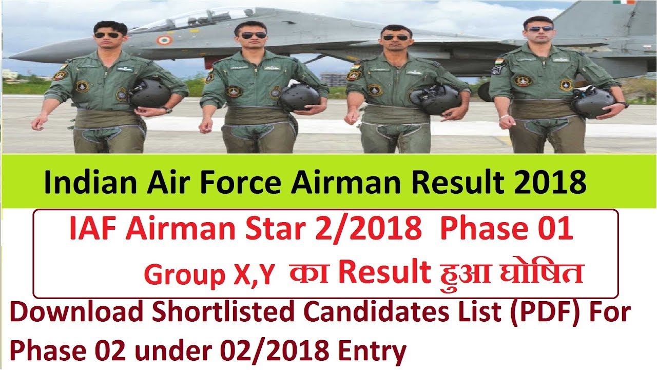 Indian Air Force Airman Result 2018 Group X, Y Cut Off STAR 02/2019