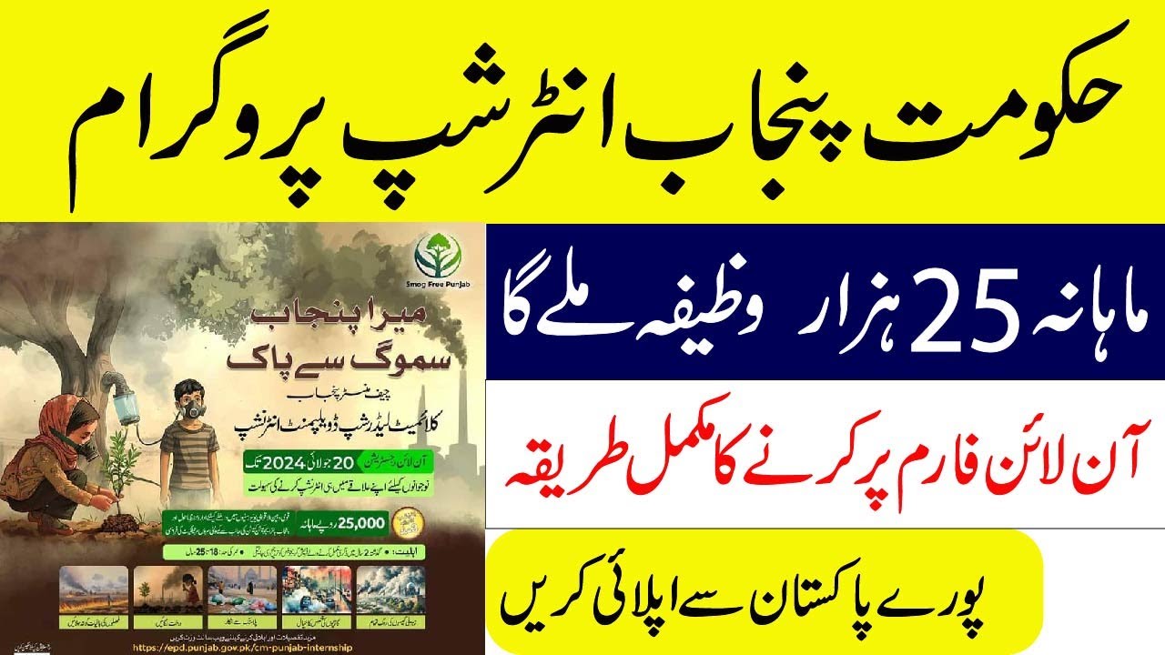 CM Punjab Climate Leadership Development Internship Program | Last date 20 July 2024 | Online Form