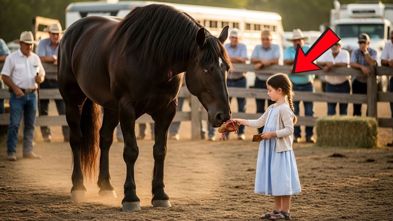 NINGUÉM QUERIA COMPRAR O TEMÍVEL CAVALO PRETO — ATÉ UMA MENINA DE 8 ANOS LHE ENTREGAR ALGO...
