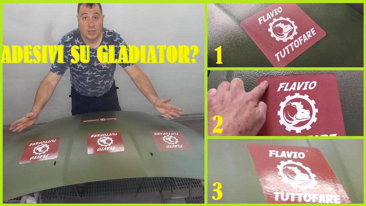 come posizionare e mettere gli adesivi sul gladiator o raptor