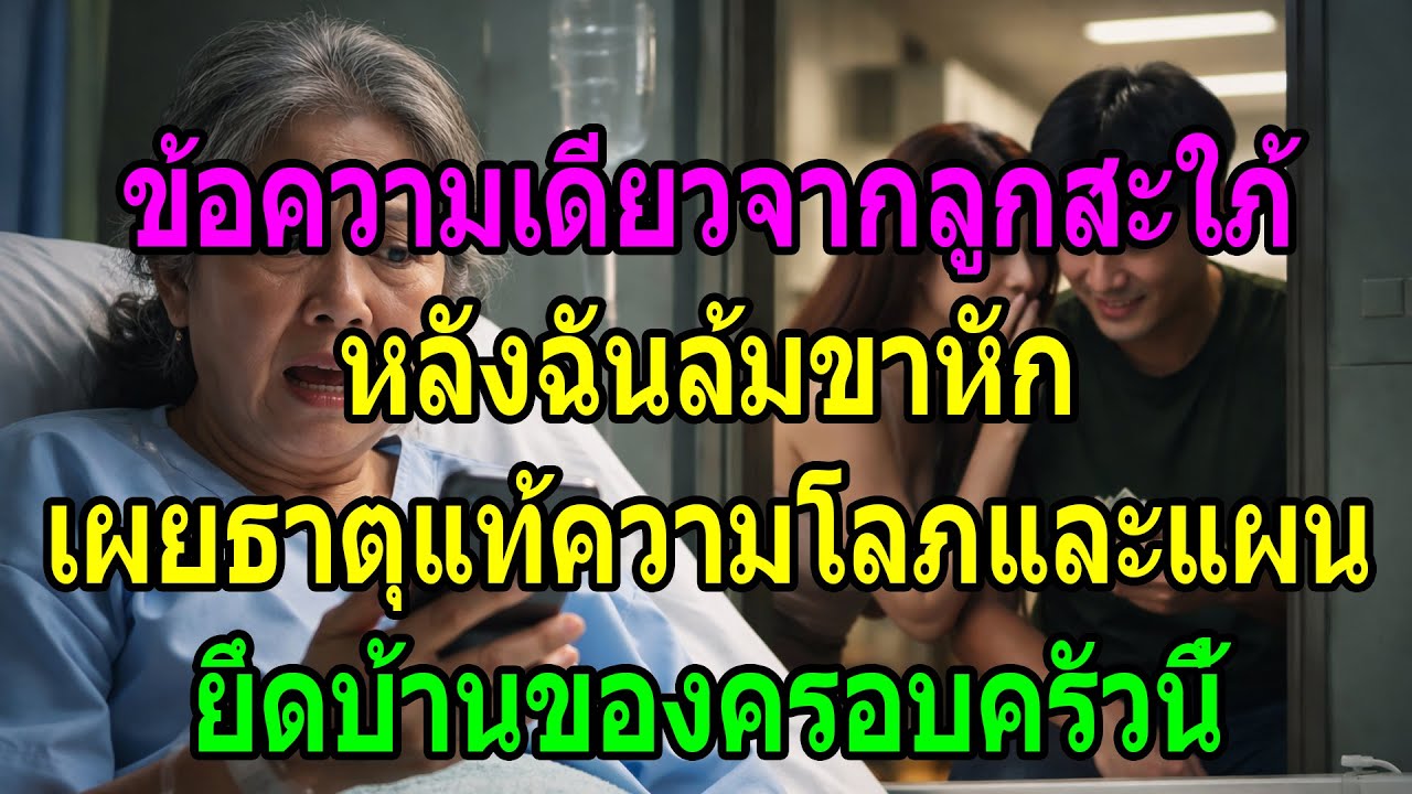 ข้อความเดียวจากลูกสะใภ้ หลังฉันล้มขาหัก เผยธาตุแท้ความโลภและแผนยึดบ้านของครอบครัวนี้