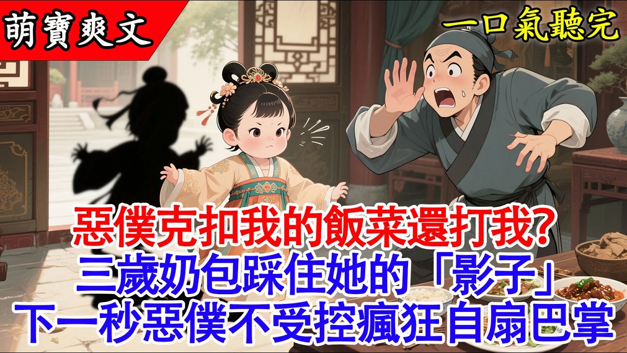 【完結小說】惡僕克扣我的飯菜還打我？三歲奶包踩住她的「影子」，下一秒惡僕不受控瘋狂自扇巴掌！#爽文 #有聲書 #萌娃 #穿越 #萌寶 #小說 #原創