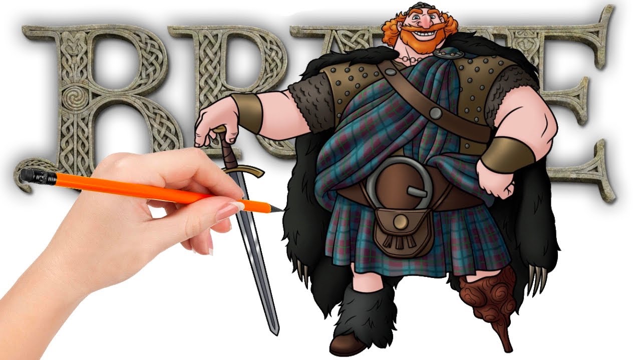 How to draw King Fergus from the kingdom of DunBroch in the Scottish Highlands - Brave