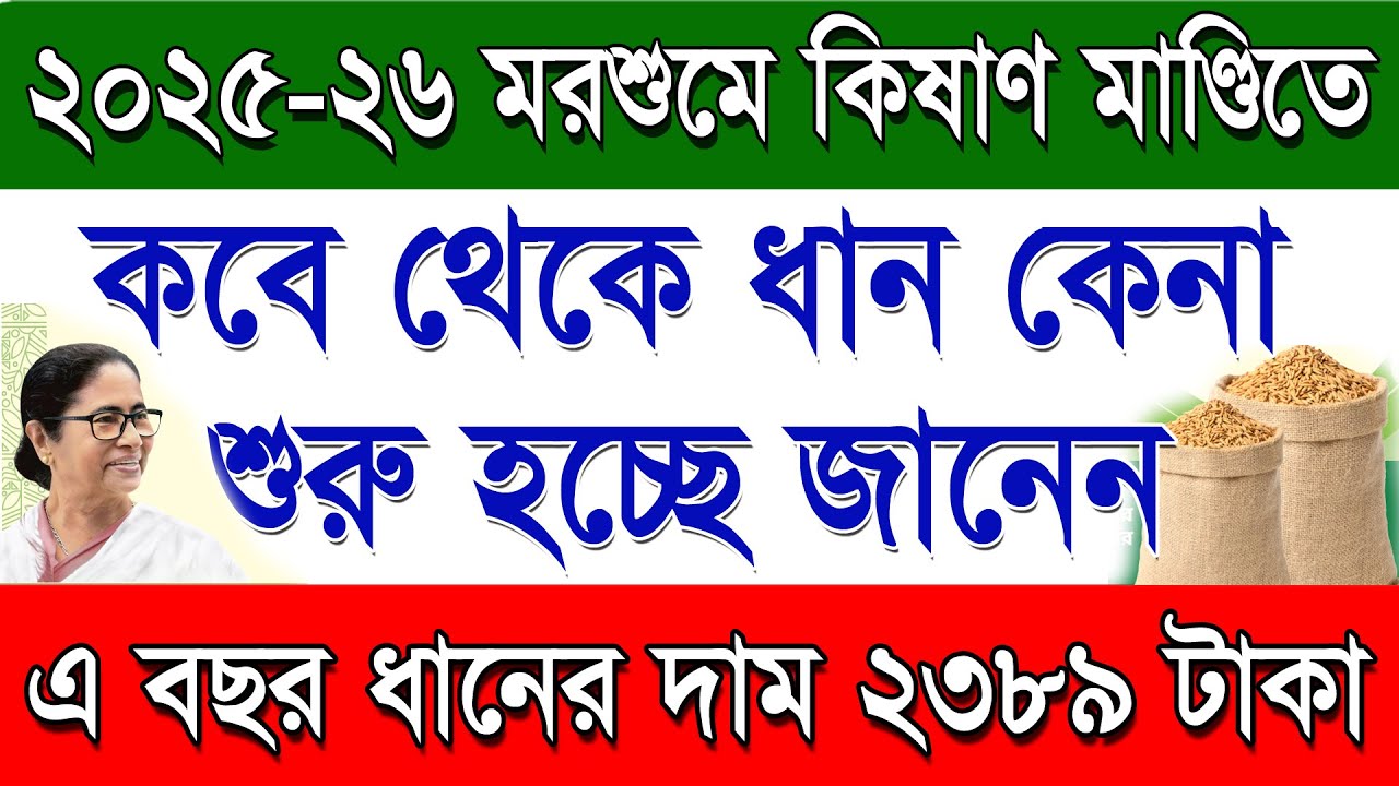 Kisan Mandi Paddy Purchase Starting Cooming Soon 2025-26 | Price of Paddy in Kisan Mandi 2025-26