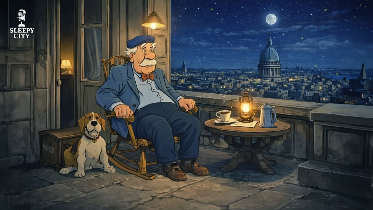 Grandpa and His Loyal Dog Under the Moonlight | Vintage Oldies on a Quiet City Night