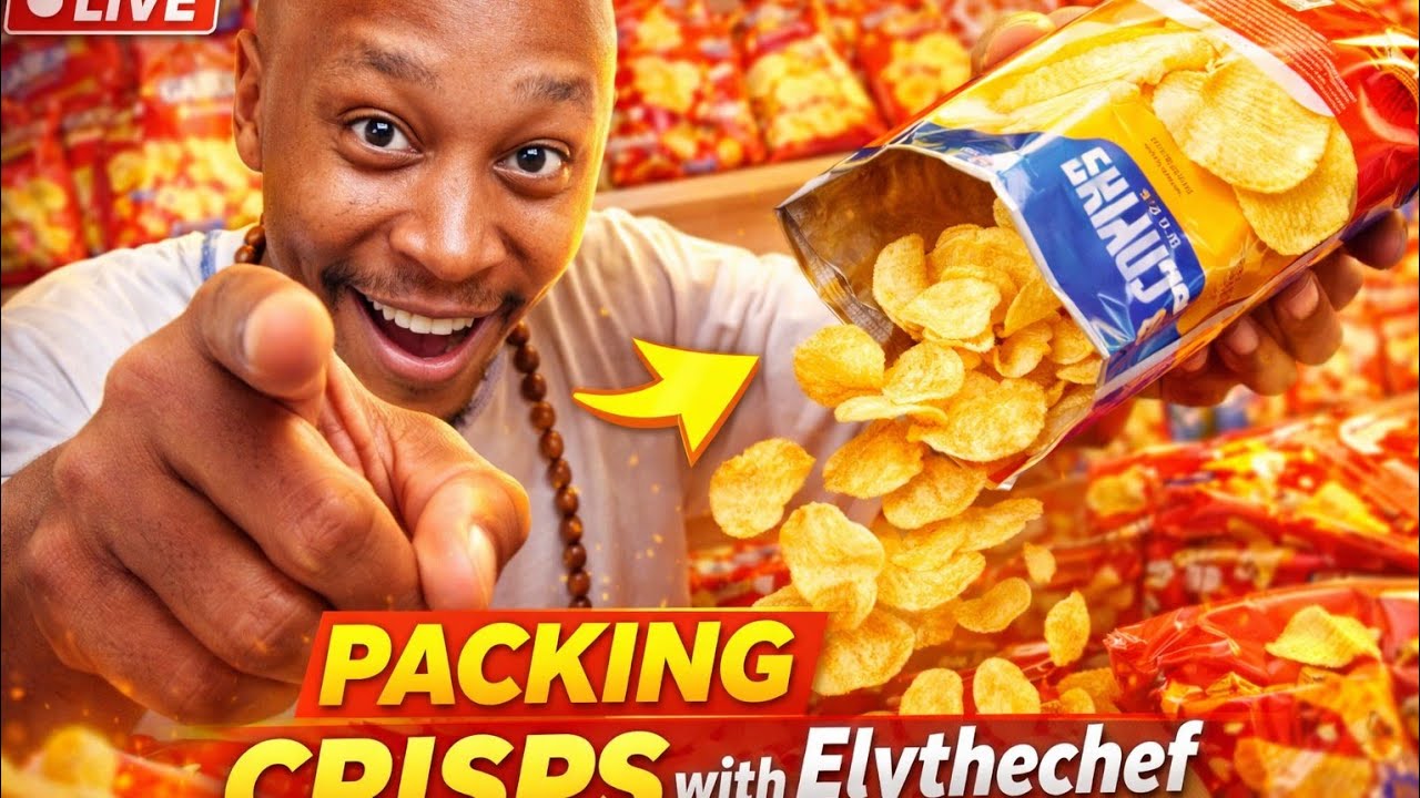 Elythechef Irl packing crisps, listening to current events.
