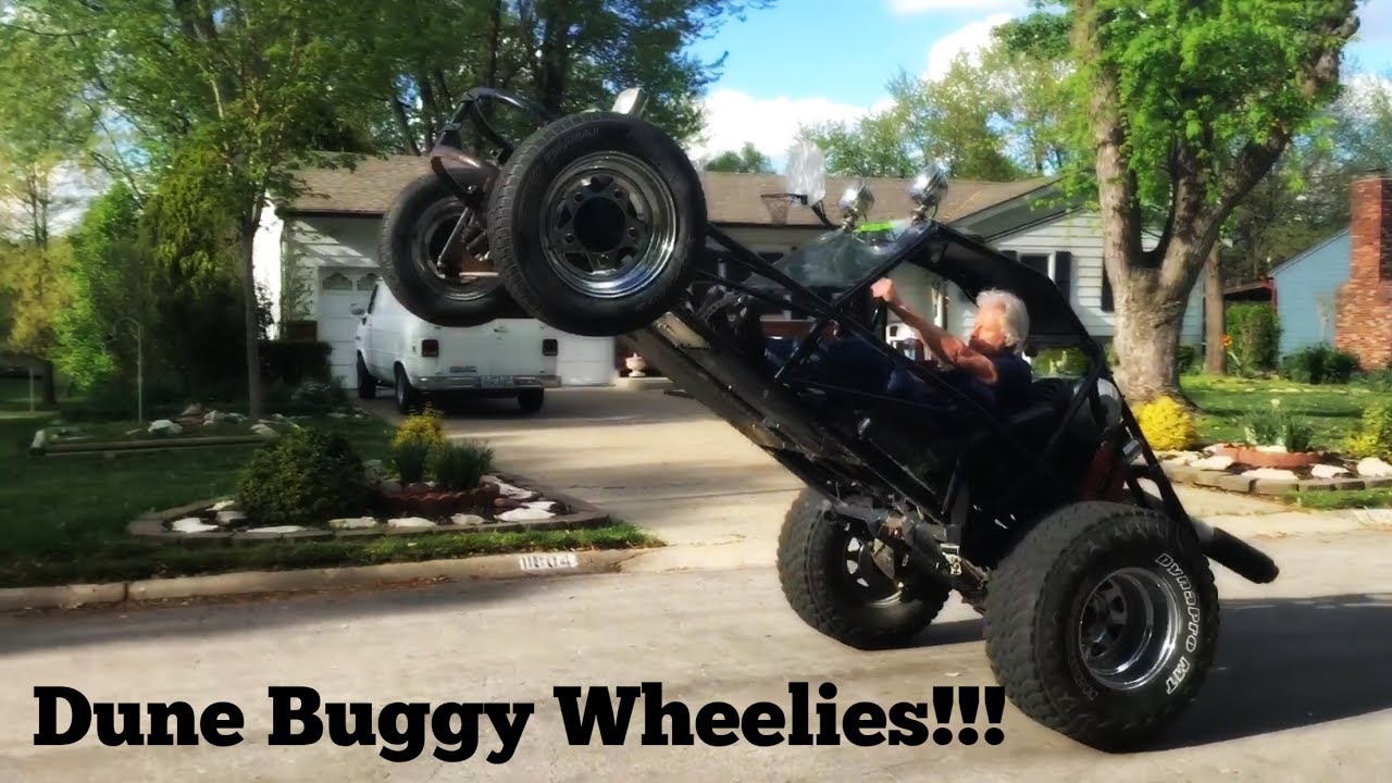 Dune buggy wheelie and driving it