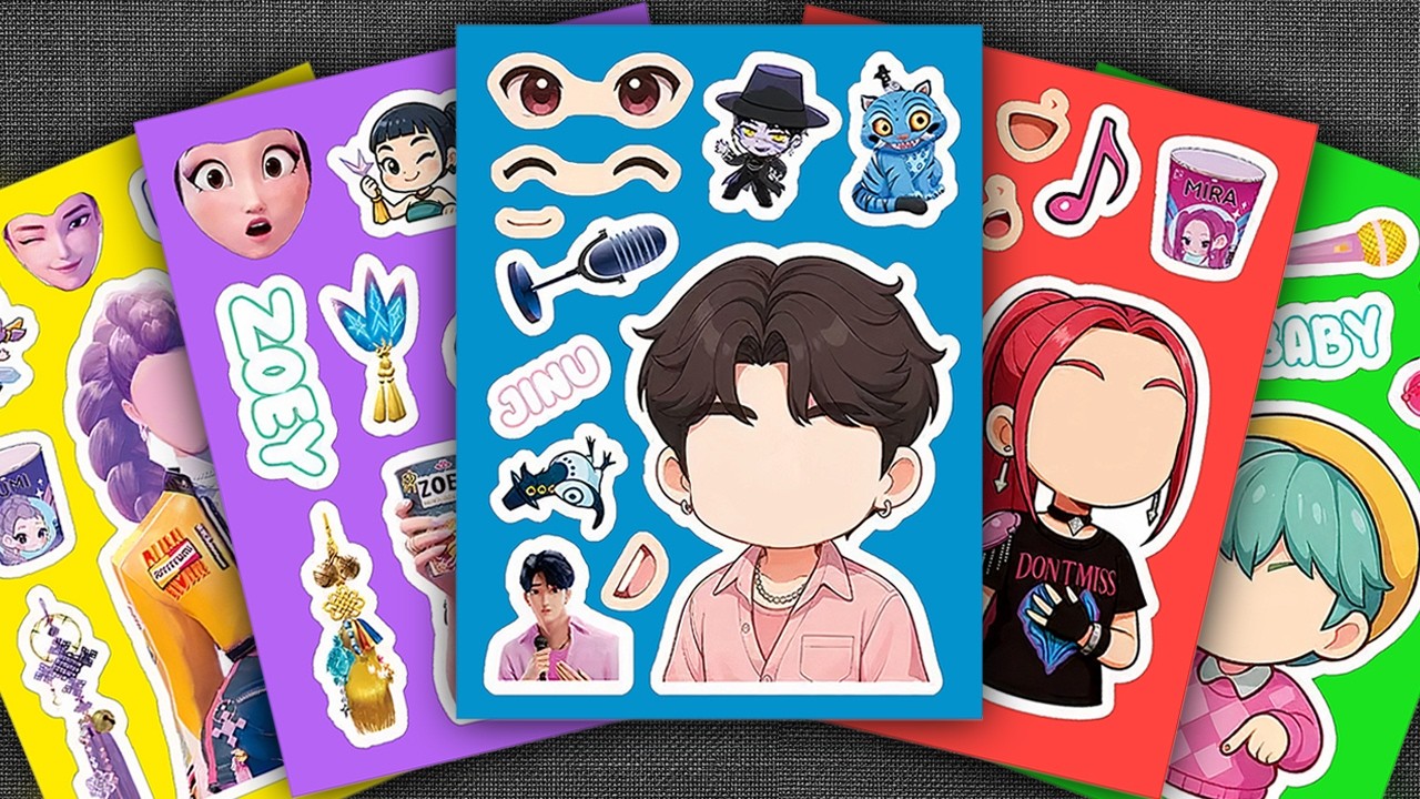 KPop Demon Hunters Cute Stickers - Sticker Book