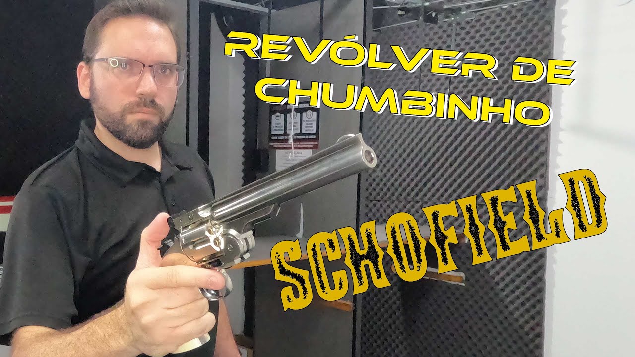 Revólver de Chumbinho Schofield Cromado Smith Wesson Mod. 3 4,5mm Co2 Metal