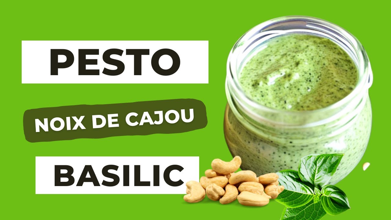 Pesto basilic frais et l&eacute;ger aux noix de cajou SANS huile 😋