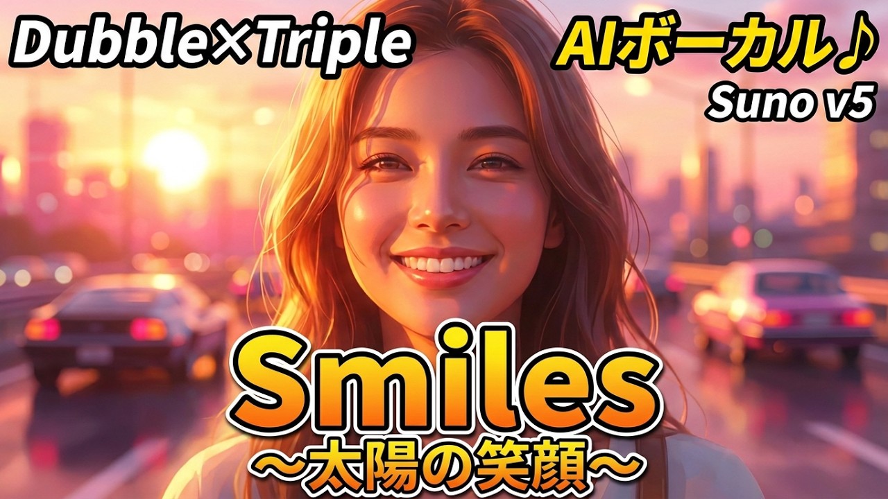 【AIボーカル】Smiles 〜太陽の笑顔～【Suno v5】City Pop × 80'sPop × J-Pop ミックスアレンジ♪