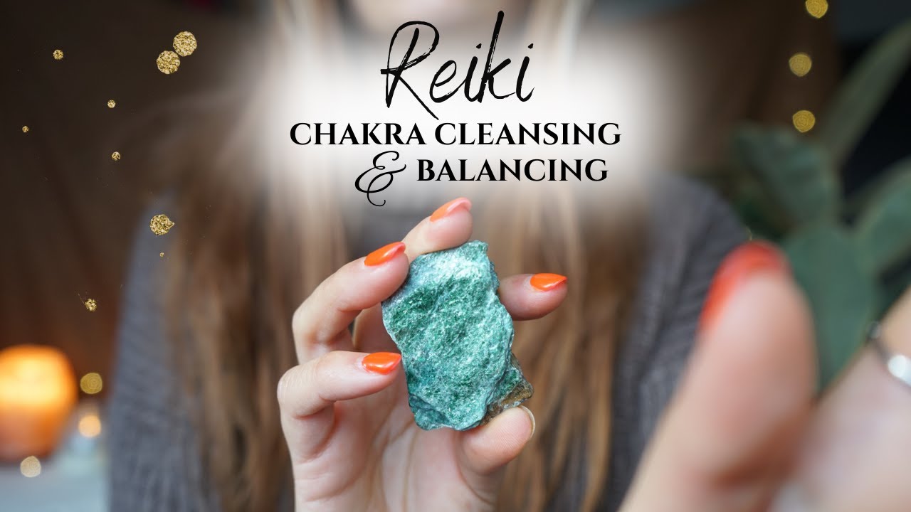 Reiki ASMR ~ Chakra Cleansing & Balancing | Face Touching, Hand Movements, Crystals (No Talking)