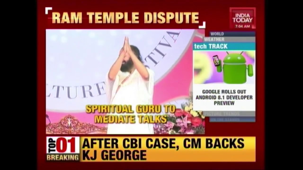 Sri Sri To Act As Peacemaker Babri Masjid-Ram Temple Issue