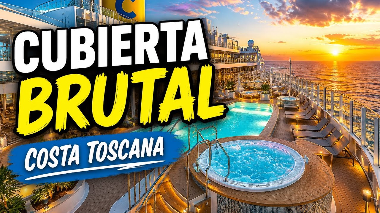 “Cubierta superior Costa Toscana 🚢 Piscinas, vistas y ambiente a bordo”